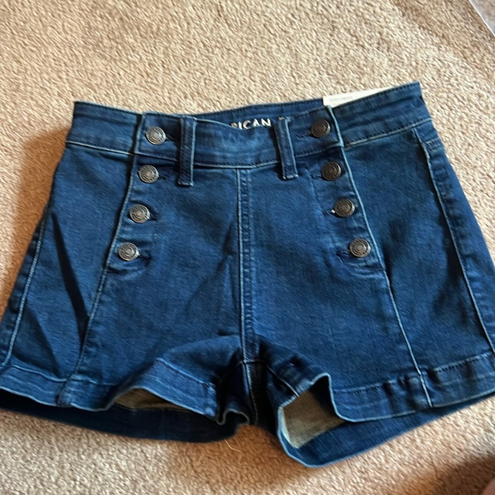NWT American Eagle button up hi-rise shortie